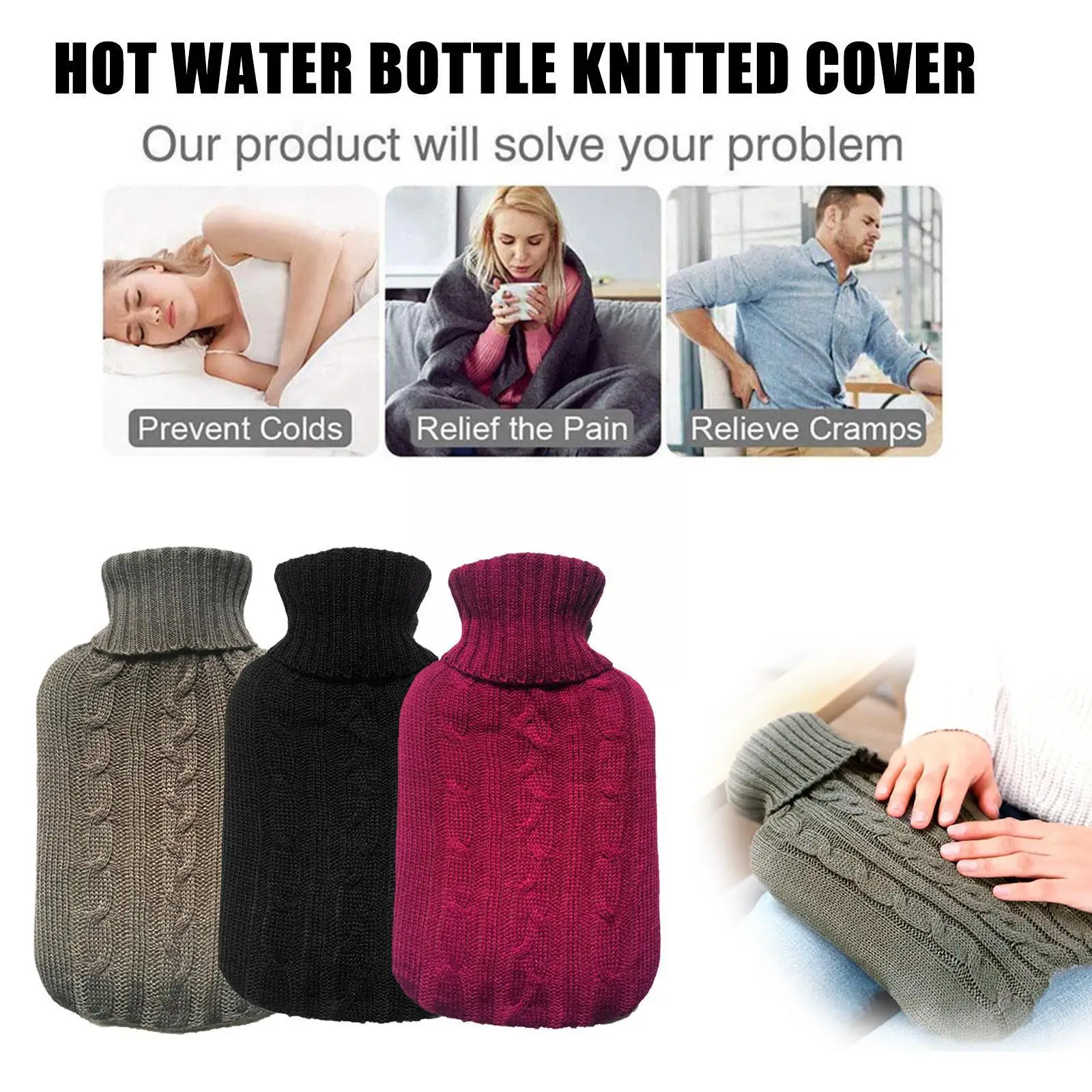 

2l Winter Protective Removable Plush Hot Water Warm Covers Faux Bottle Cold-proof Preservation Heat Cover Fur Cover Fl Y9i9