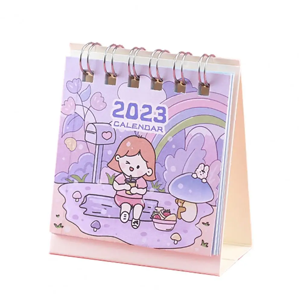 Мини-календарь прозрачный напечатанный изящный практичный маленький настольный календарь для девушек 2023 календарь для стола офисные принадлежности