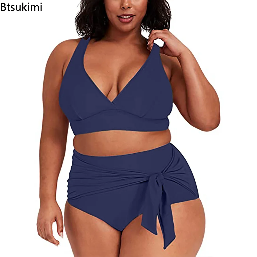 

2023 Oversized Swimwear Swimsuits Women Summer High Waist Bathing Suits Outfits for Fat Women Split Swimsuit Biquini Beachsuit