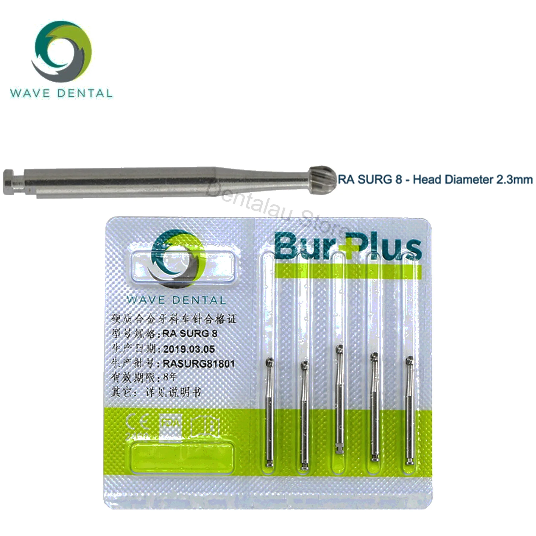 

Wave Dental RA SURG 8 drill tungsten carbide round 26mm surgical latch