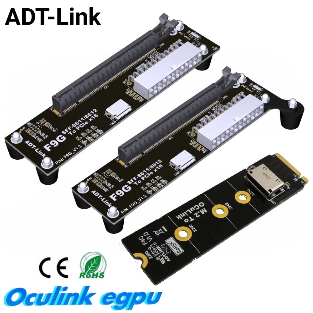 Фото PCIe 4.0 X4 OCuLink Внешняя видеокарта для ноутбука Игровая док-станция для графического процессора F9G-BK7 64 Гбит/с M.2 NVMe к SFF-8612 Карта адаптера Oculink EGPU №1