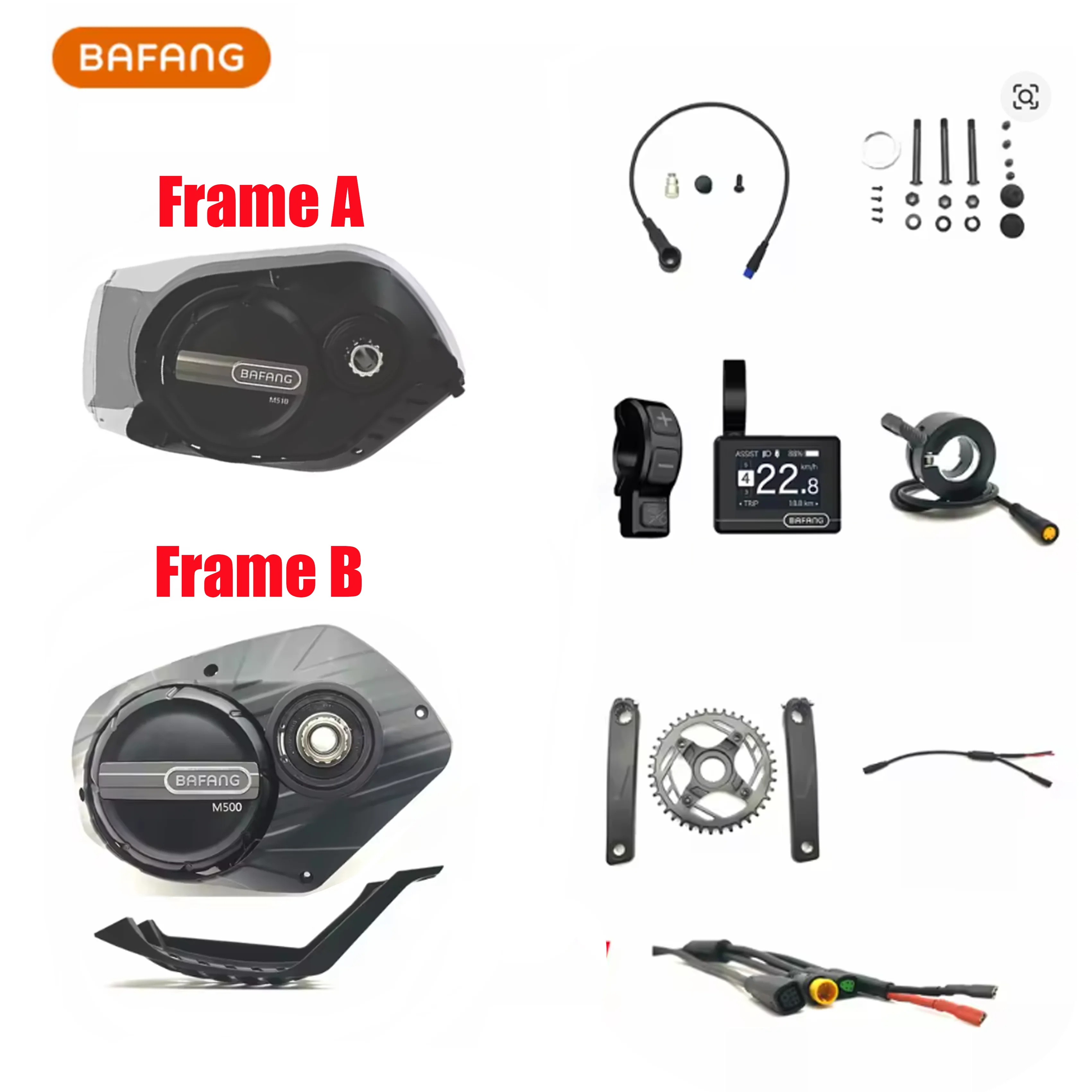 Фото ebick Bafang 36V43V48V 250 Вт M510 G522, средний двигатель, крутящий момент, средний двигатель, протокол CAN с цветным дисплеем DPC245 №1