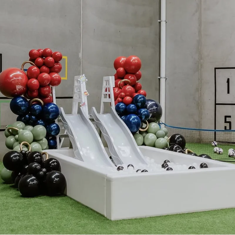 Новый дизайн супер дешевая горка для бассейна прямая одинарная с шариковой