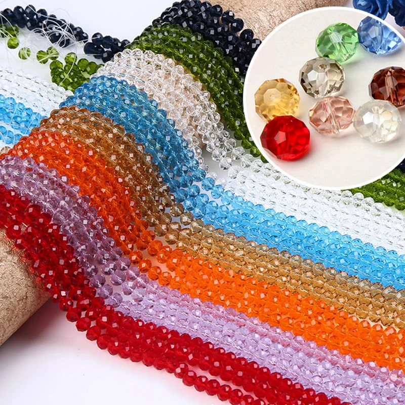 

3/4/6mm Crystal Faceted Beads Loose Lampwork Spacers for Jewelry Making Needlework Bracelet Necklace Handmade Diy Accessories