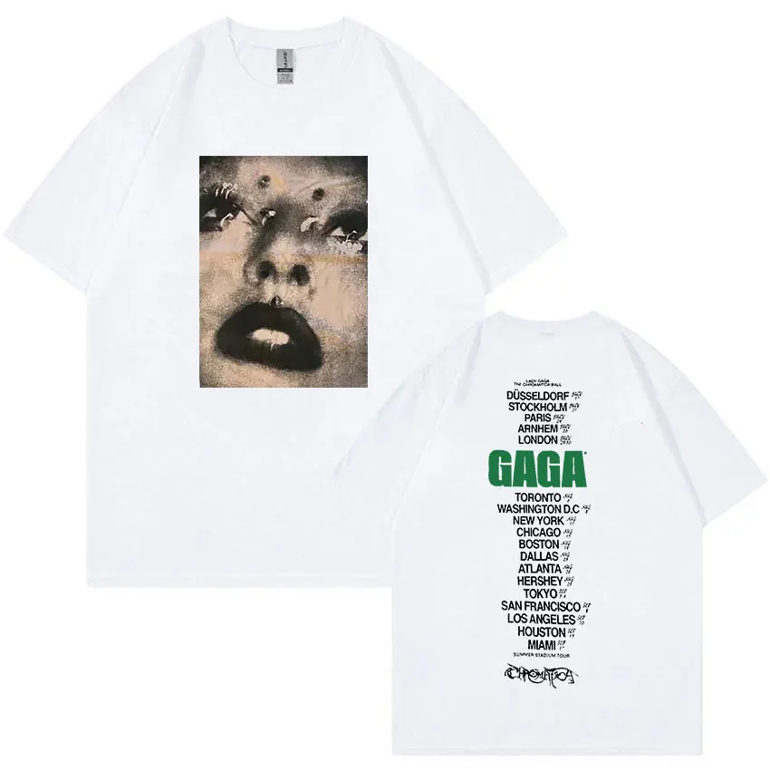 Ретро Леди Гага Тур 2024 футболки с графическим рисунком для мужчин и женщин