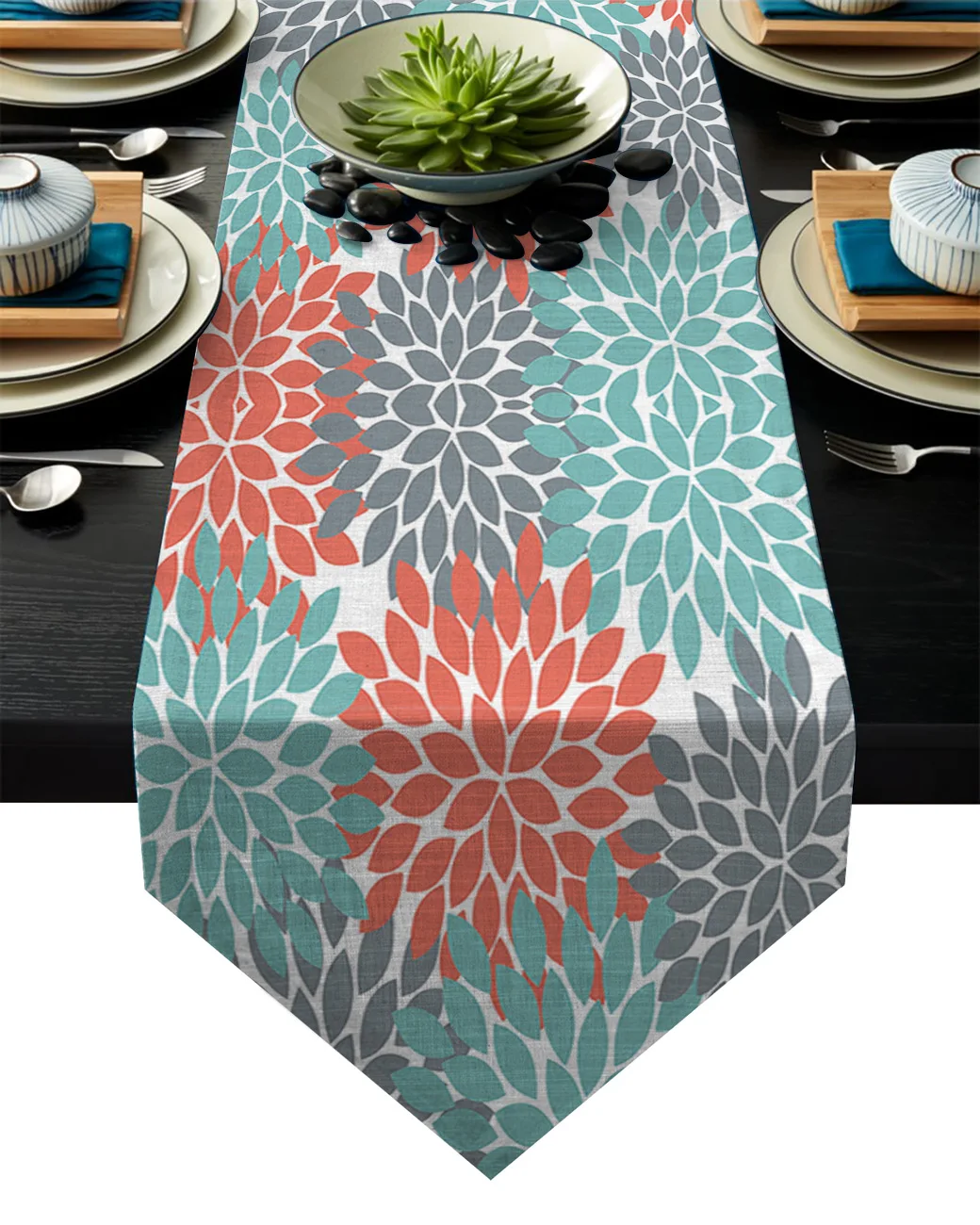 Многоцветный зеленый серый красный Настольный бегунок с флагом украшения для