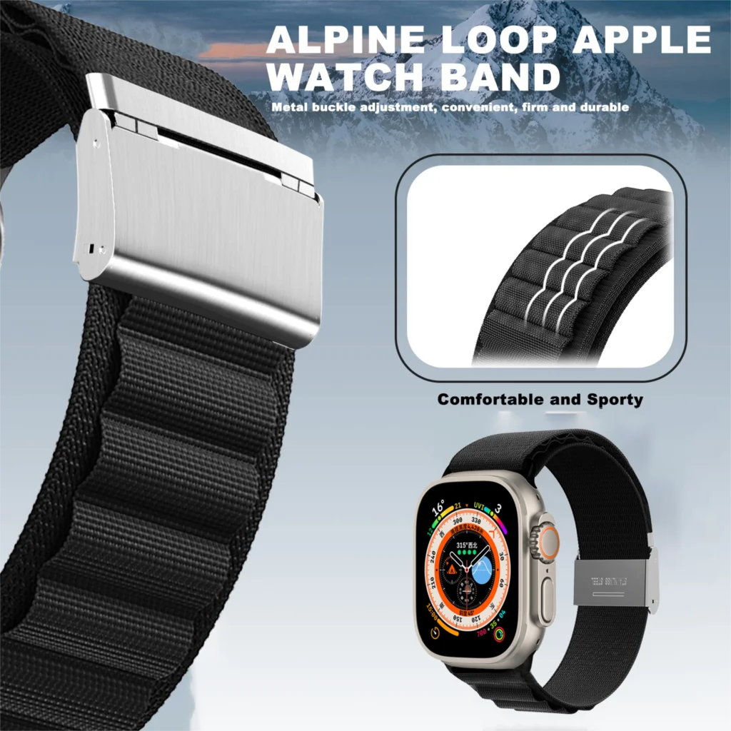 Фото Ремешок Alpine для Apple watch Ultra, браслет с застежкой-пряжкой для iWatch series 7 6 5 3 se 8, 49 мм 44 мм 45 мм 40 мм 41 мм 42 мм 38 мм №2