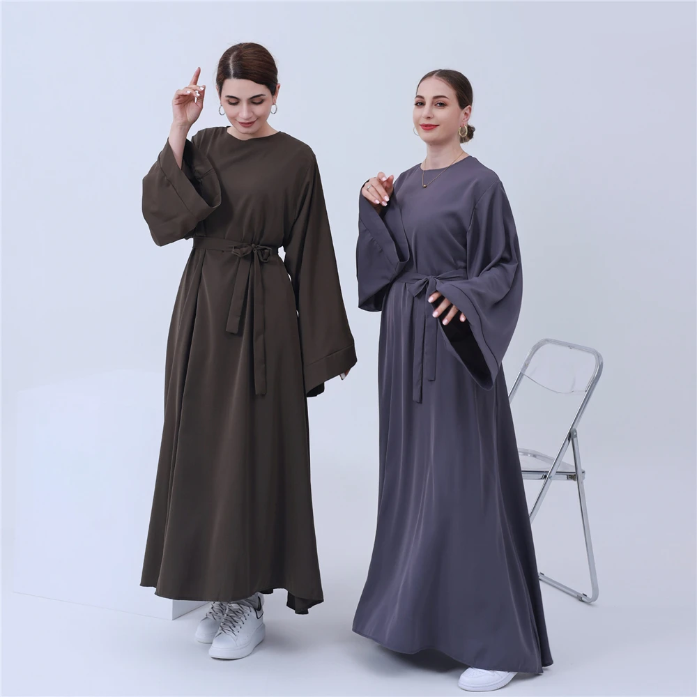 

Muslim Women Plain Abaya Kimono Sleeve Maxi Dress Eid Ramadan Islamic Clothing Arab Robe Turkey Kaftan Jalabiya Femme Musulmane