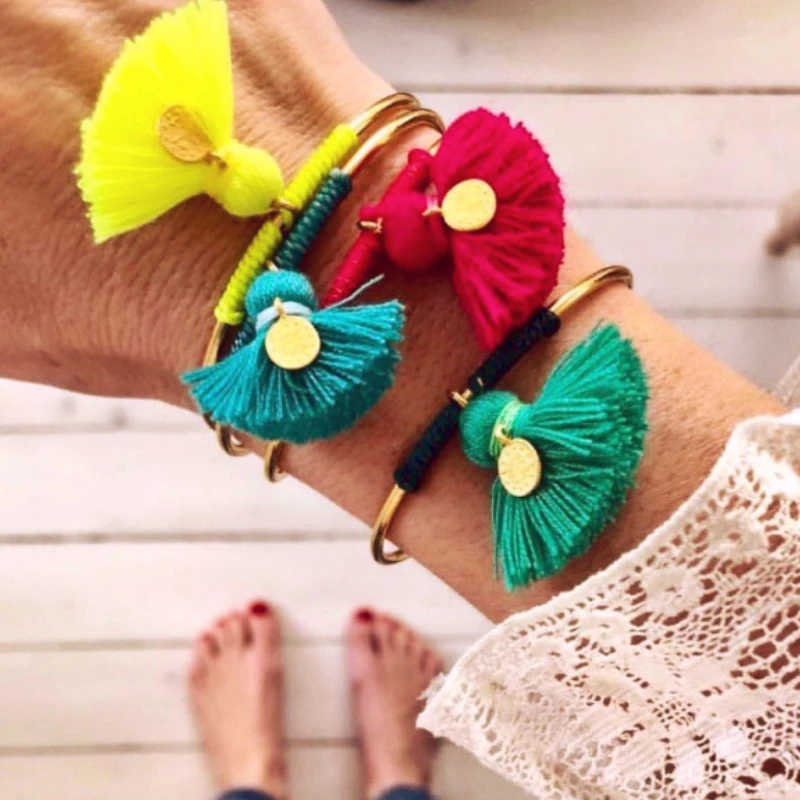 2022 European Summer Beach Bohemia Tassel Bracelet&ampBangle Women Boho Shell Portrait Pendant Bracelet For Bijoux HS-04 |
