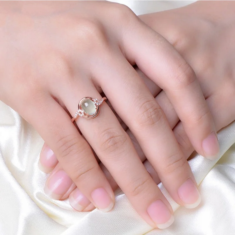 Модные ювелирные изделия Anillos Yuzuk кольцо из розового кварца для вечеринки