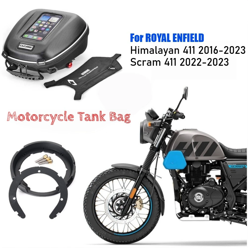 Фото Для мотоцикла ROYAL ENFIELD Himalayan 411 Scram 411: сумка на бак с быстрым замком, водонепроницаемая сумка для топ-кейса, для навигации и хранения багажа. №1