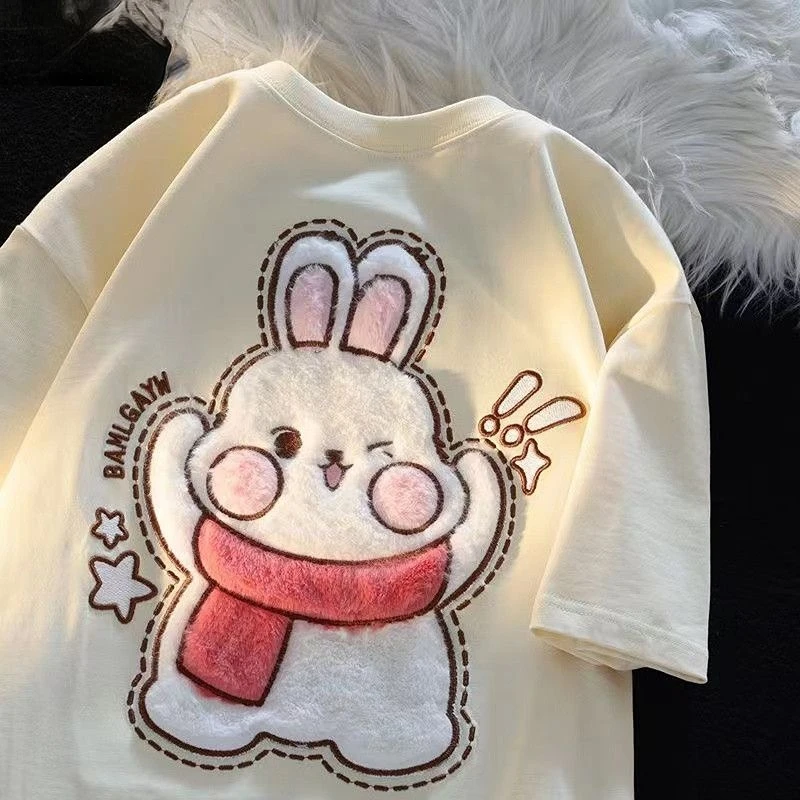 

2023 Cotton T Shirt for Women's Girl Kawaii Cute Cartoon Garphic Tee Tshirt Casual Tops Summer Teenage Clothing