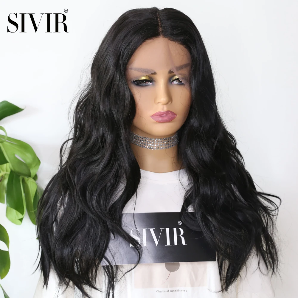 

Sivir Synthetic wig 18inch Lace Wig Black Natural Wave Cosplay/Party/daily For Women Heat Resistant Lace Wig