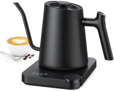 

Rhône Gooseneck Kettle, Temperature Variable Kettle for Coffee Tea Brewing, 0.9L Stainless Steel Tea Kettle, 1H Temperature H