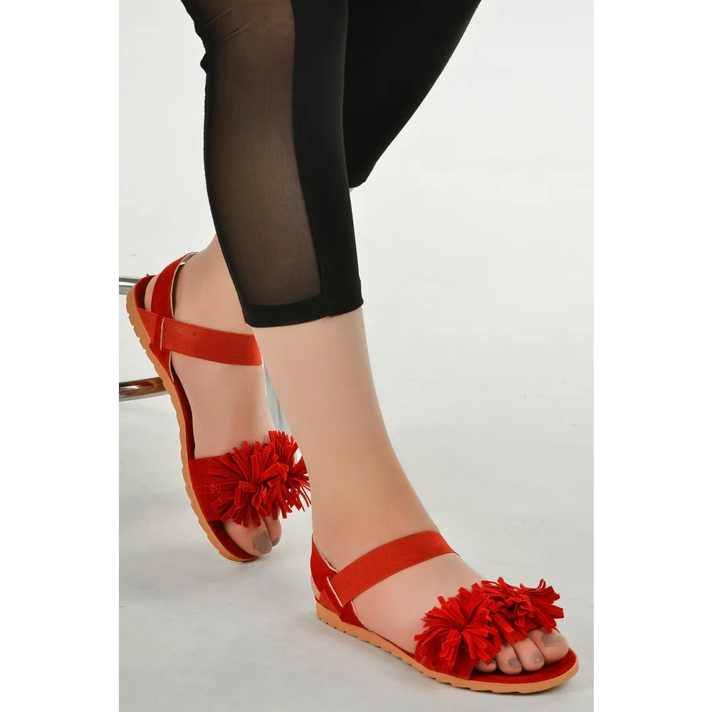 

Dorlie Mrt Erez Tassel Fringed Günlük Women Sandals Green