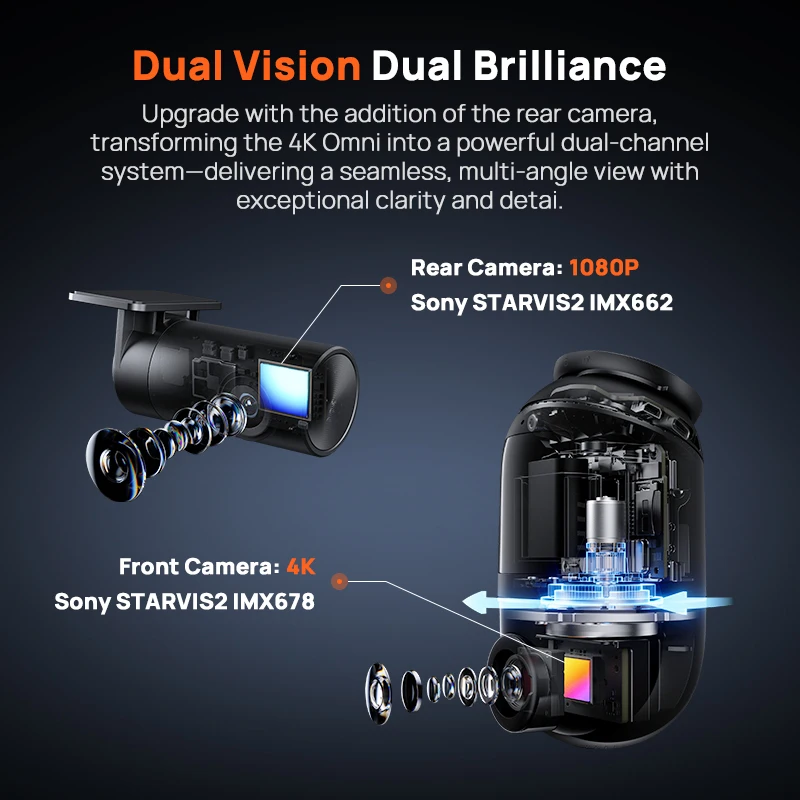 Глобальная версия видеорегистратора 70mai 4K Omni X800 360