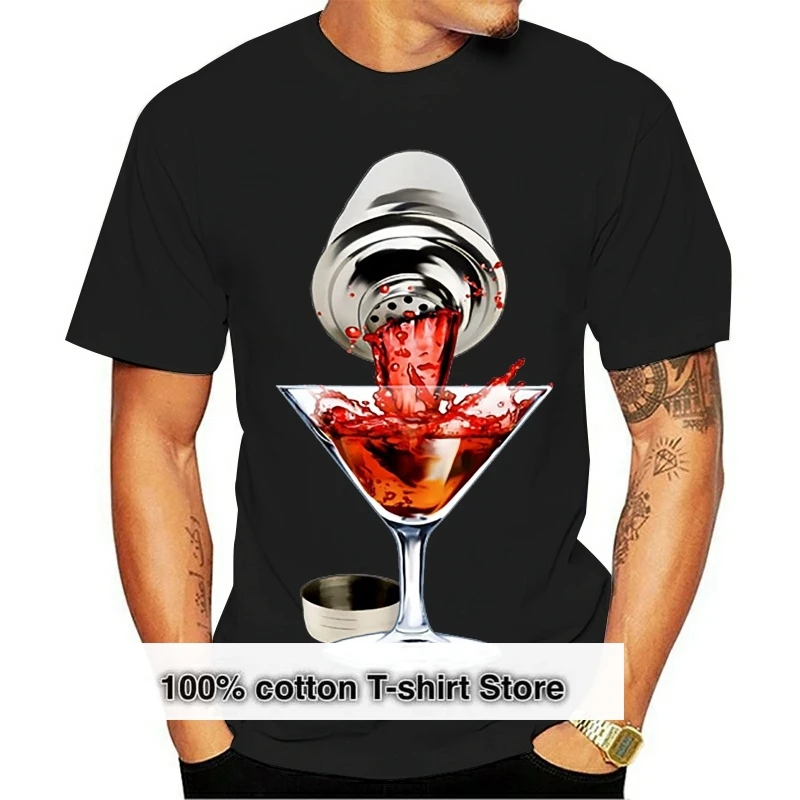 

Funny Clothing Casual Short Sleeve Cocktail Mixer Bartender Tee Shirt