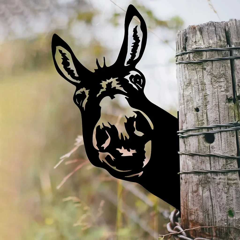 Винтажный Декор В Виде Головы Осла Ddpnkl Железный Силуэт Садовое Художественное