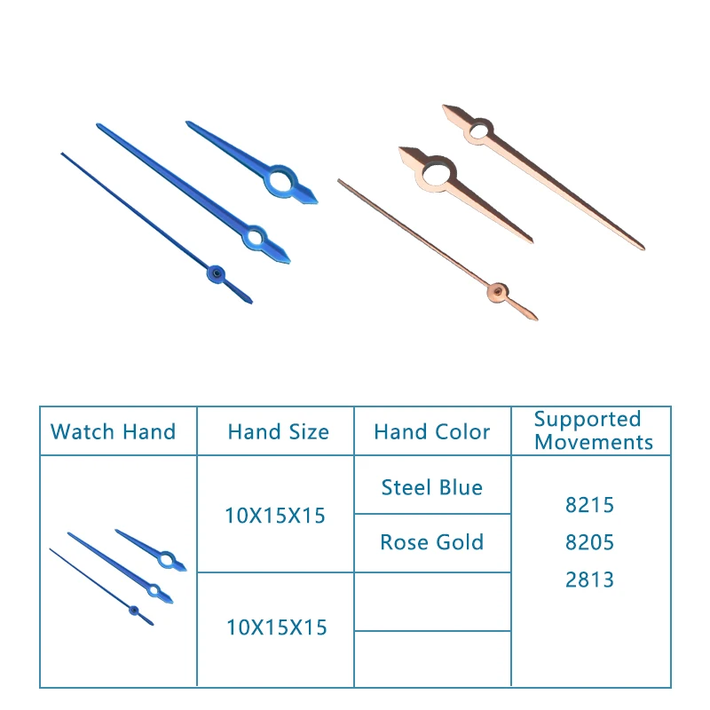 Blue Rose Watch Hands For Japan 8215 8205 Movement Watch Needle Watch Repair Parts Modified Adaptation Aftermarket Replacements