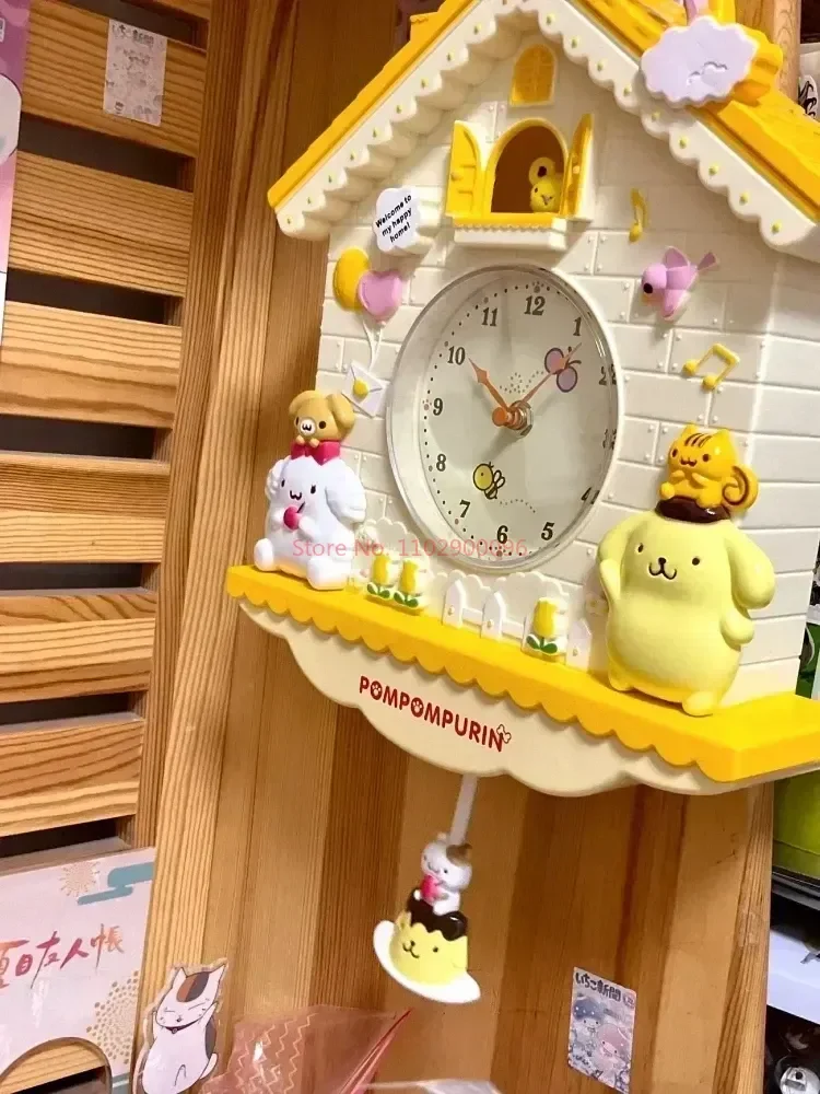 Милые настенные часы Sanrio Cinnamorolls Melodys pompurins подвесные качающиеся декоративные