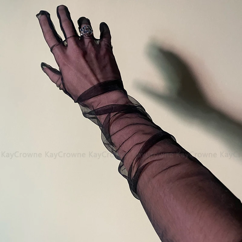 KayCrowne Сексуальная женская изящная тонкая сетчатая дышащая рука для вождения фестиваля фотошоу бара танцевальное платье длинное женское