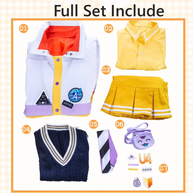 Костюм для косплея Umise Yotsuha аниме VTuber NIJISANJI милые костюмы женский костюм занятий