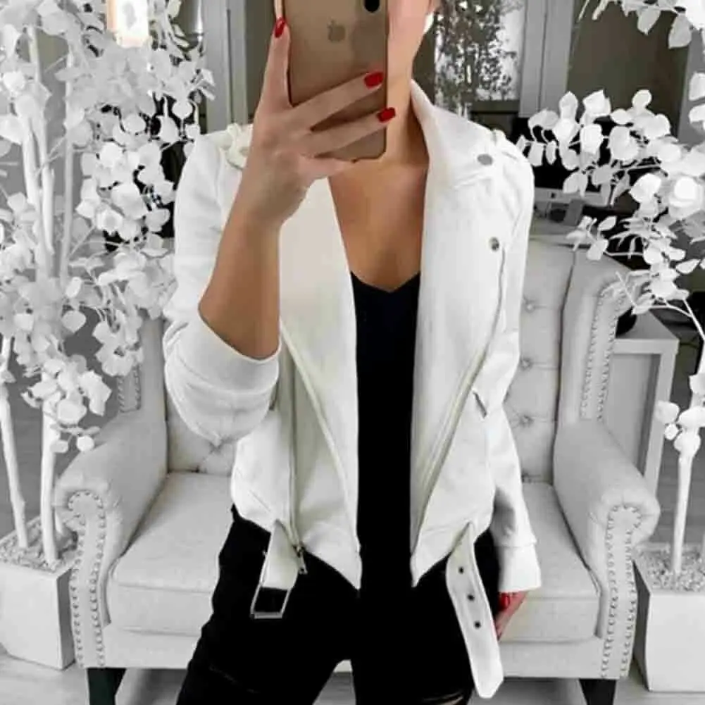 

2023 New Autumn Fashion Women Thin Army Jacket Coats Zipper Up Solid Casual Flight Top Tunic Biker Coat Ladies Outwear Clothes