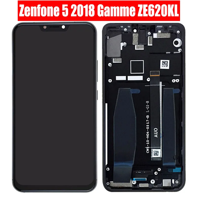 

For Asus Zenfone 5 2018 Gamme ZE620KL LCD Display Module Matrix Digitizer Assembly X00Q Touch Screen ZE620KL LCD Screen Frame
