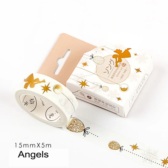 

1.5cm*5m Gold Foiled Angels Washi Masking Tape