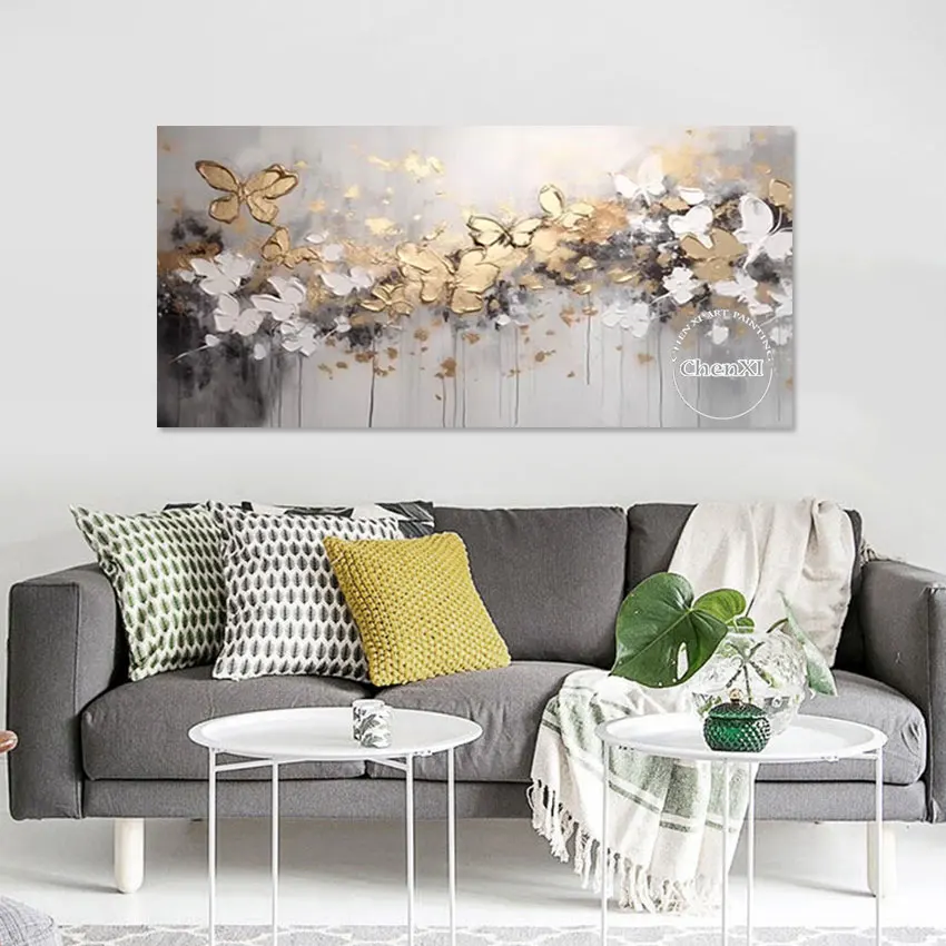 Декоративная Палитра для гостиной с ножом и цветами картина-бабочка абстрактная