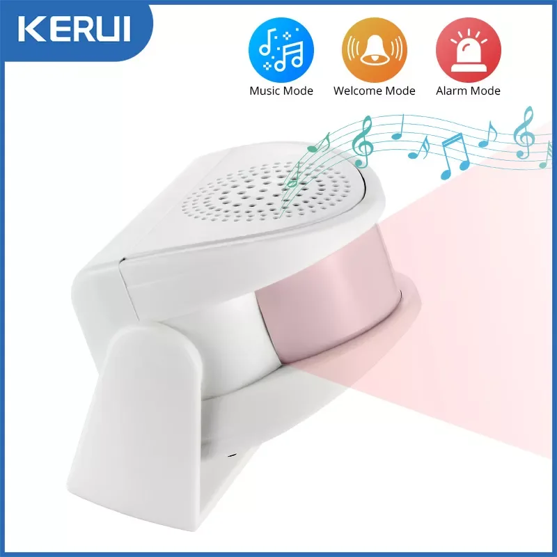 

KERUI M5 32 Songs Wireless PIR Motion Sensor Door Bell Shop Visitor Alert Chime Alarm Burglar Doorbell for Office/Home Security