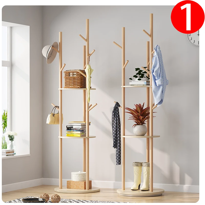 

Pine Coat Rack Floor Simple Modern Hanger Bedroom Living Room Furniture Hat Rack Hanger