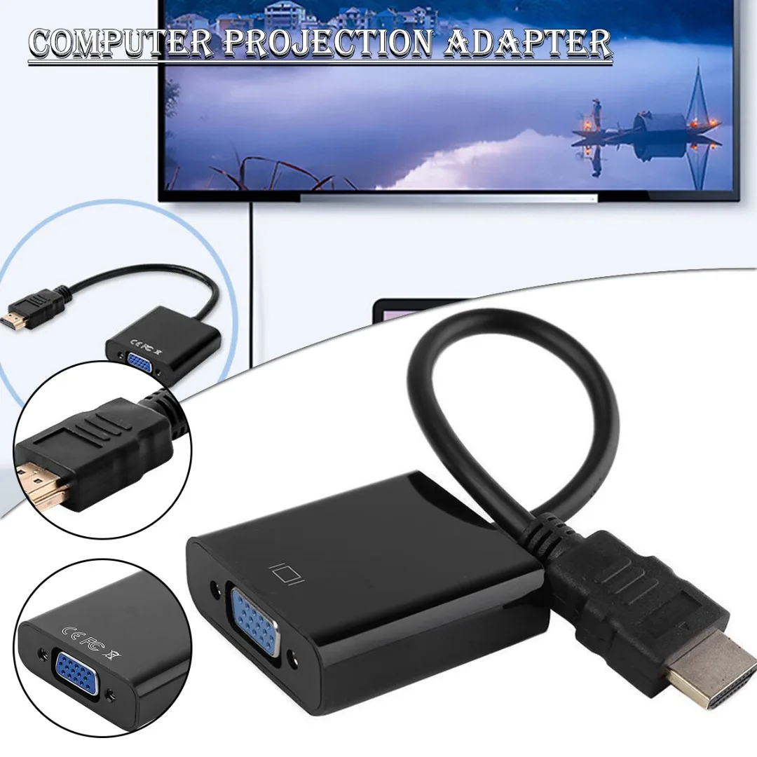 Адаптер 1080P HDMI-совместимый с VGA, Кабель-адаптер для Xbox, PS4, ПК, ноутбука, ТВ-приставки, проектора