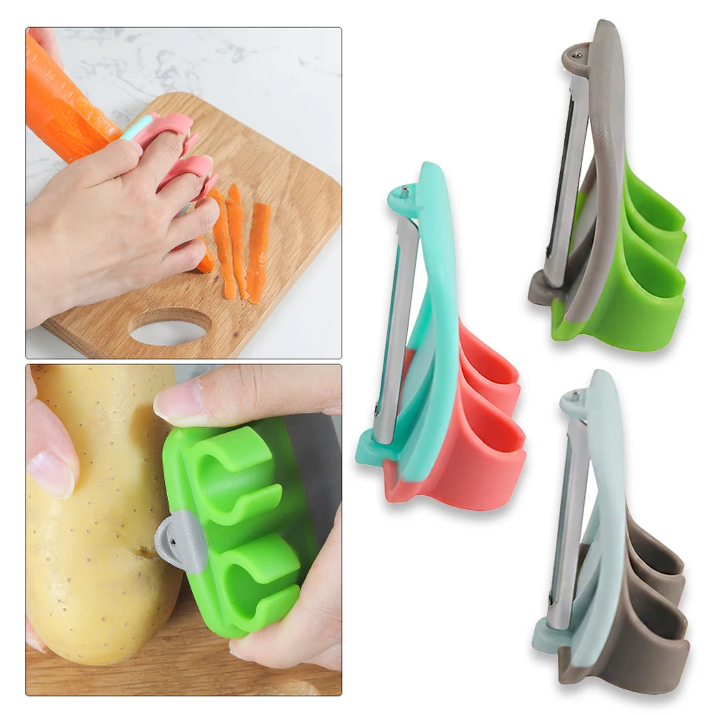 

1Pcs Fruit Peeler Stainless Steel Blade Lemon Grapefruit Fruit Peeler Two Finger Planer Quickly Peeling Kitchen Gadgets 2022 New