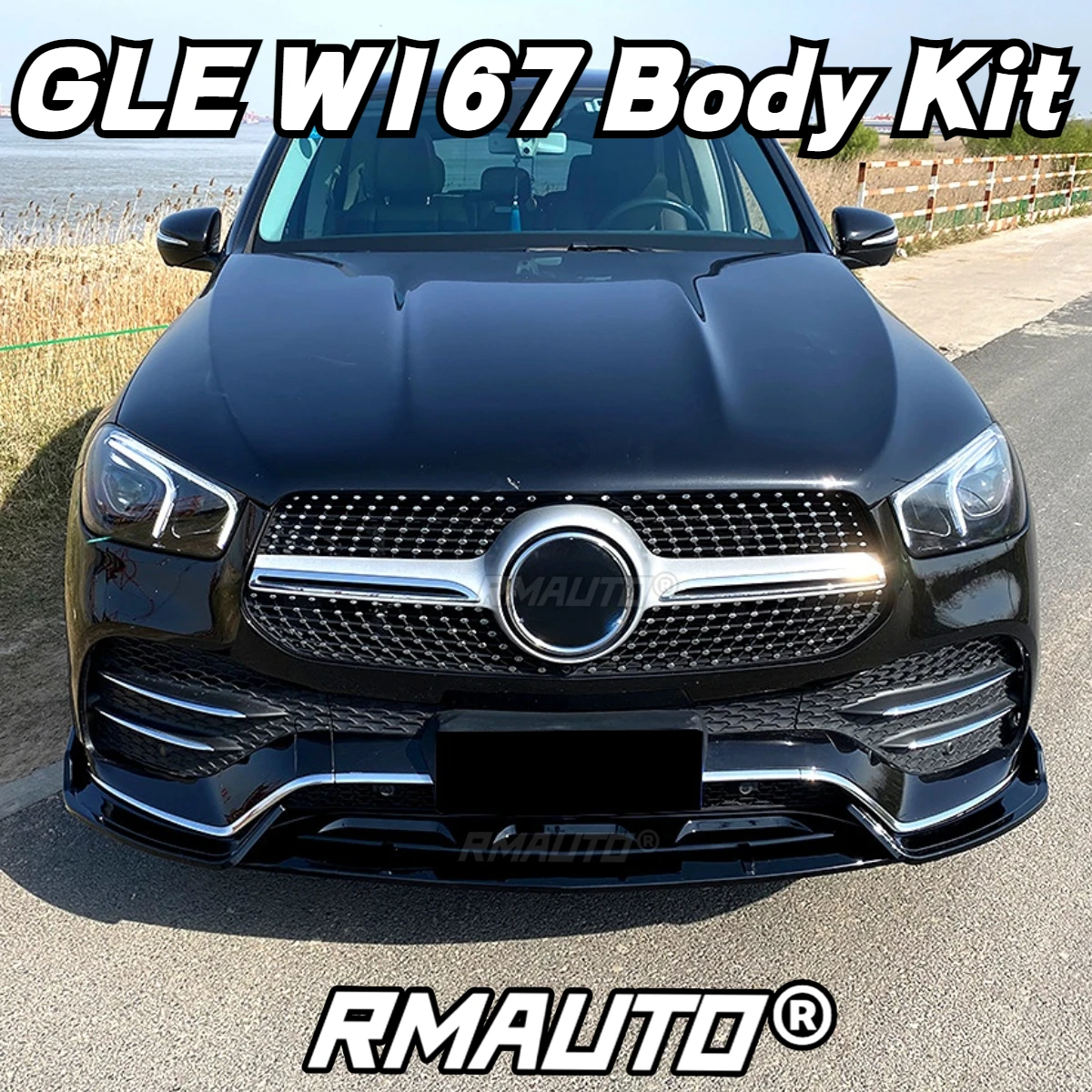 

For Mercedes Benz W167 C167 GLE350 GLE450 2020-2022 Car Front Bumper Lip Splitter Spoiler Diffuser Body Kit Exterior Parts