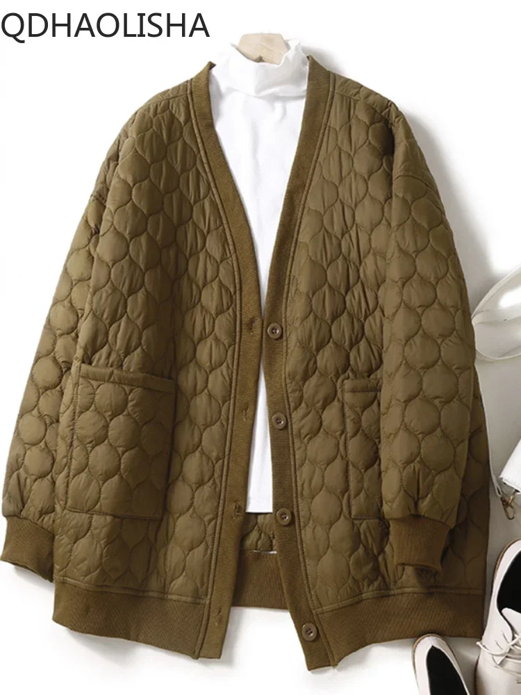 

Женское пальто, зимняя хлопковая куртка, новинка, модный Повседневный Топ с длинным рукавом, теплая плотная Женская парка, Корейская осенняя одежда, верхняя одежда