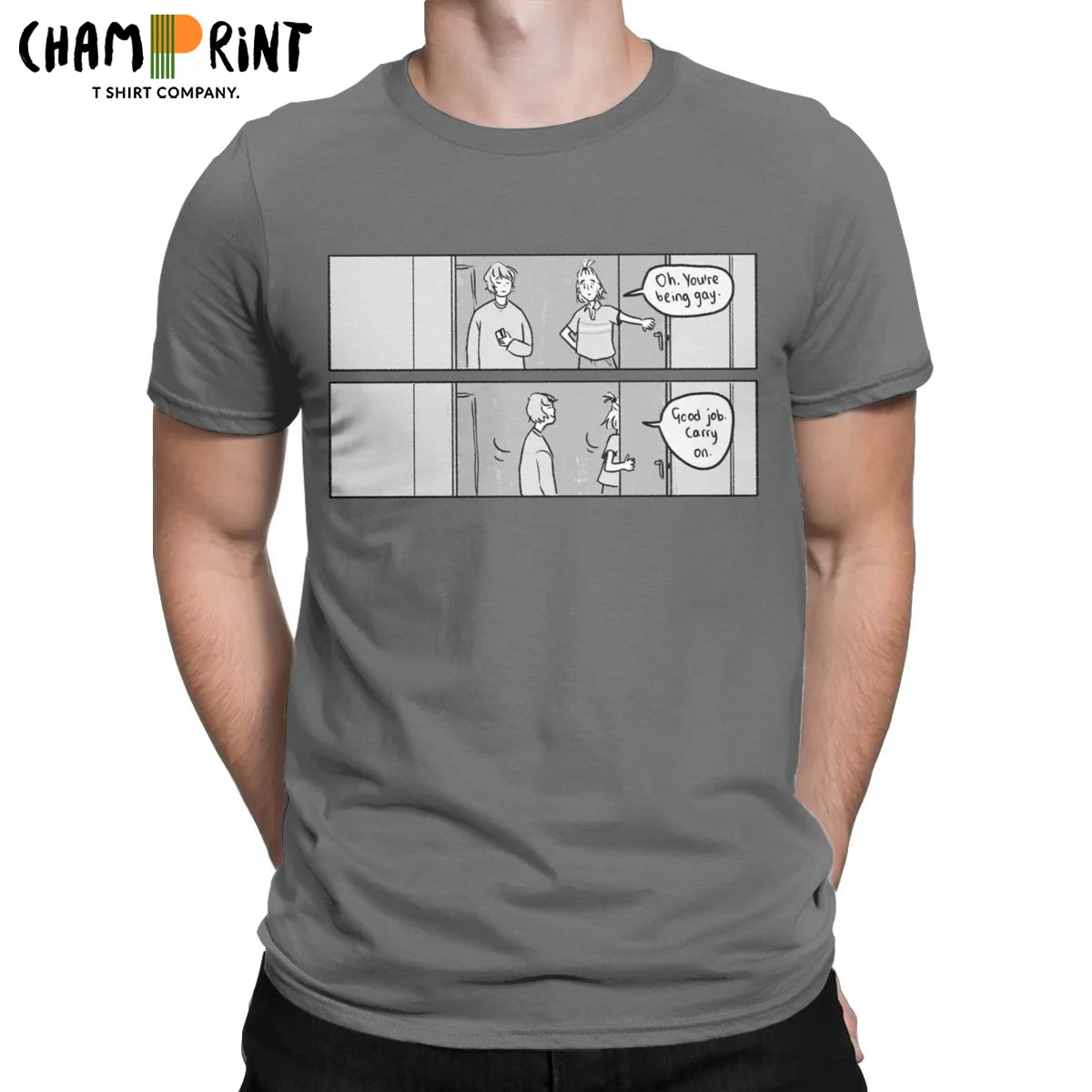 

Oh, You're Being Gay Good Job Men's T Shirt Heartstopper Fashion Tee Shirt Short Sleeve O Neck T-Shirt Pure Cotton Party Tops