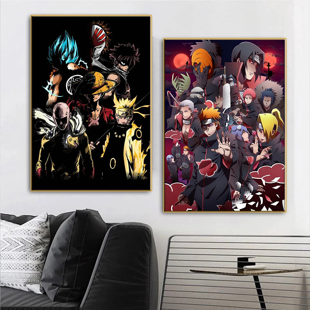 

Плакат из японского аниме, персонаж Наруто, холст, живопись, цельный художественный Настенный декор, плакаты и принты для гостиной, роспись