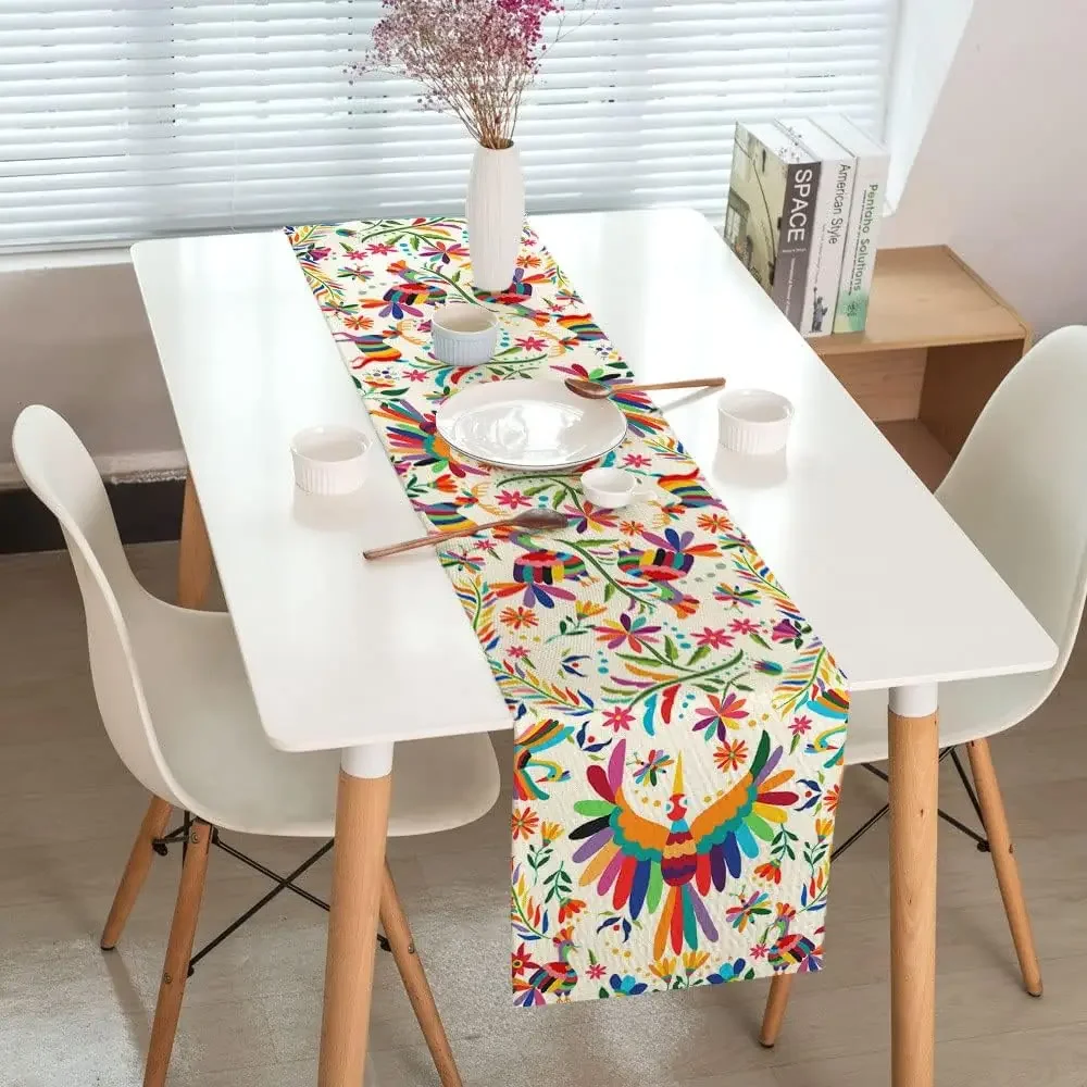 Льняная настольная дорожка мексиканского дня мертвецов s комод шарф