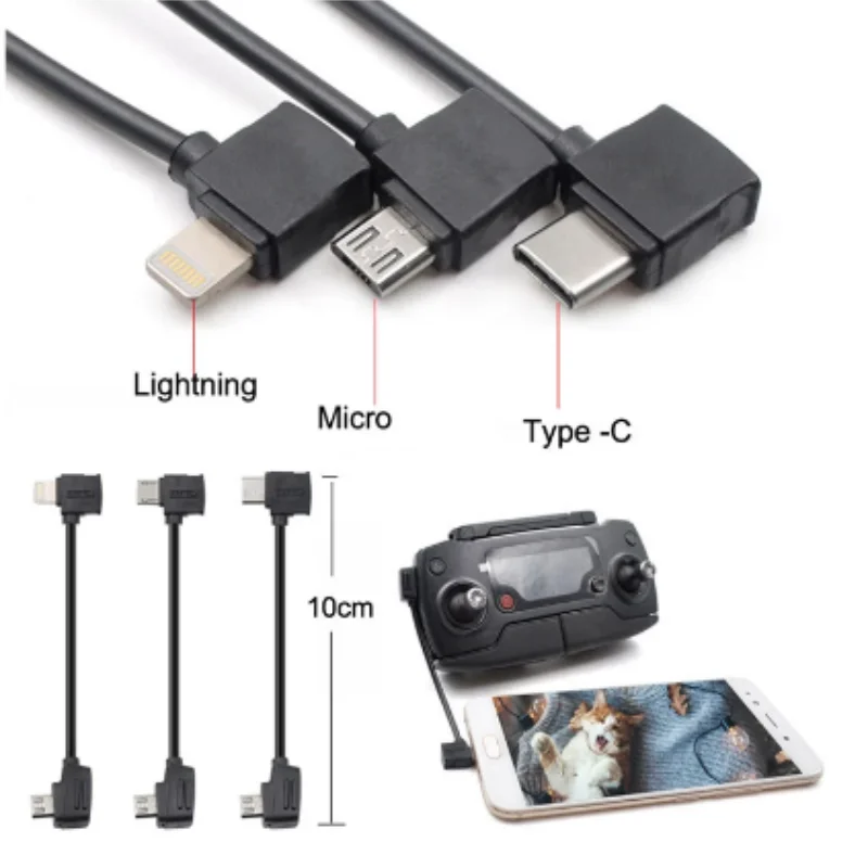 

Micro USB Fit IOS Type-c OTG кабель для передачи данных 10 см/30 см для телефона DJI pro / Mini/ Air / Spark Controlle/i