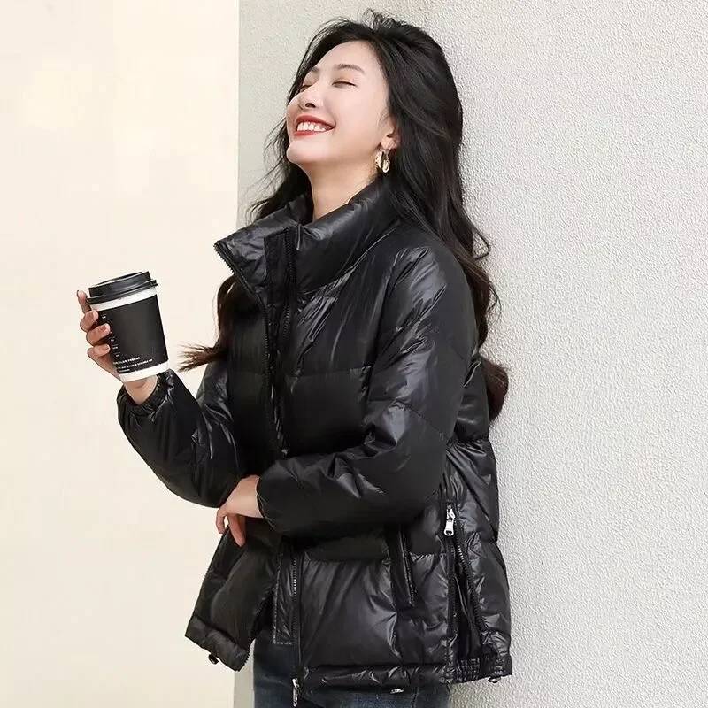 2022New Autumn Winter Jackets Solid Short Style Ladies Warm Coat Zipper Pockets Quilted Fashion Casual Outerwear for Female