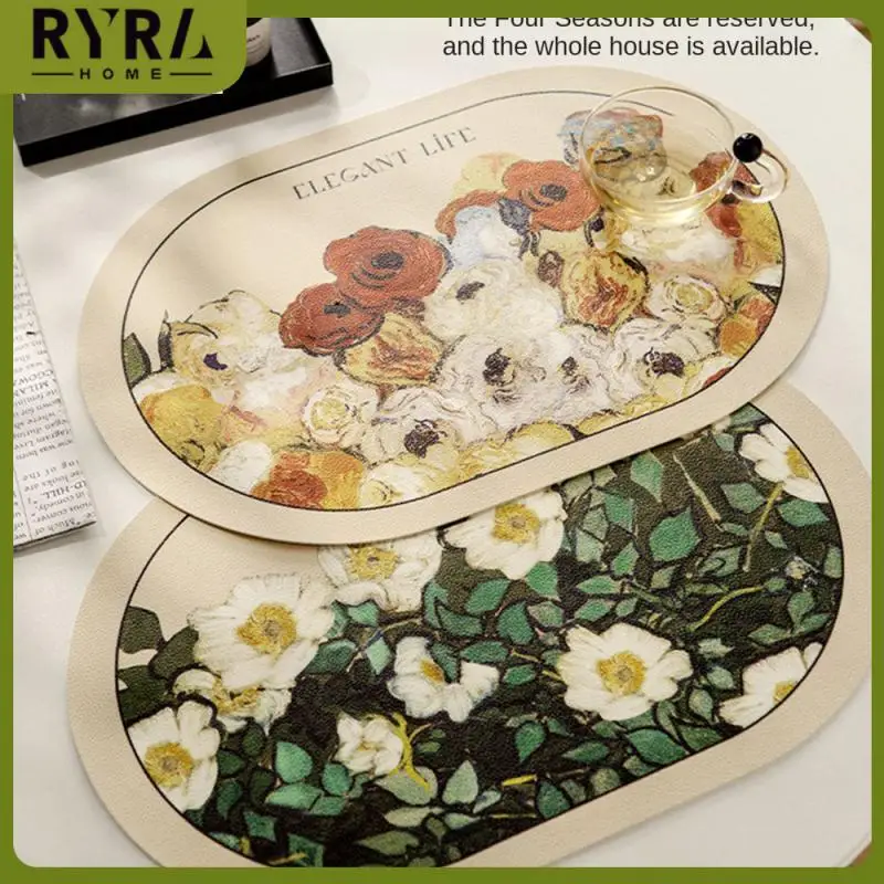 

Good Resilience Leather Place Mat Leather Waterproof And Oil-proof Scrubbing Mouse Pad Heat Insulation Heat Insulation Mat Retro