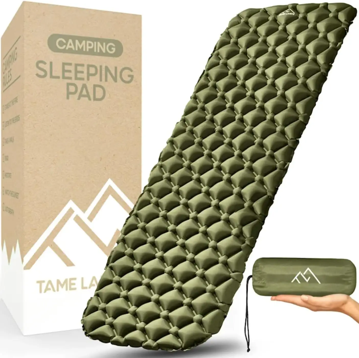 

Sleeping Pad for Camping Ultralight Backpacking, Sleeping Mat for Hiking, Traveling & Outdoor Activities 17 OZ Olive Green