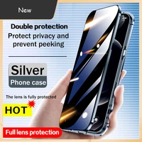 for iphone 11 case new 360%c2%b0 full protection revent the peep magnetic adsorption glass phone cover iphone 12 13 pro max mini