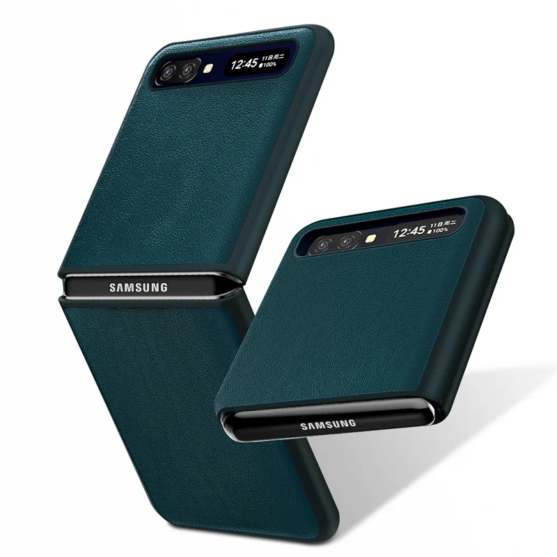 

Luxury Leather Case for Samsung Galaxy Z Flip 5G Cover All-inclusive Ultral-thin Shockproof Shell for Samsung Z Flip Case