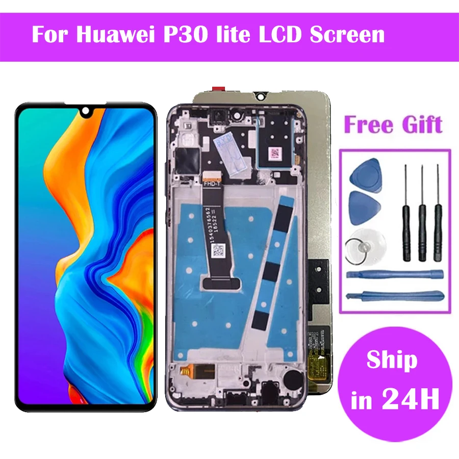 ЖК-дисплей с дигитайзером в сборе для HUAWEI P30 Lite Nova 4e MAR-LX1A LX2 LX3A Screen