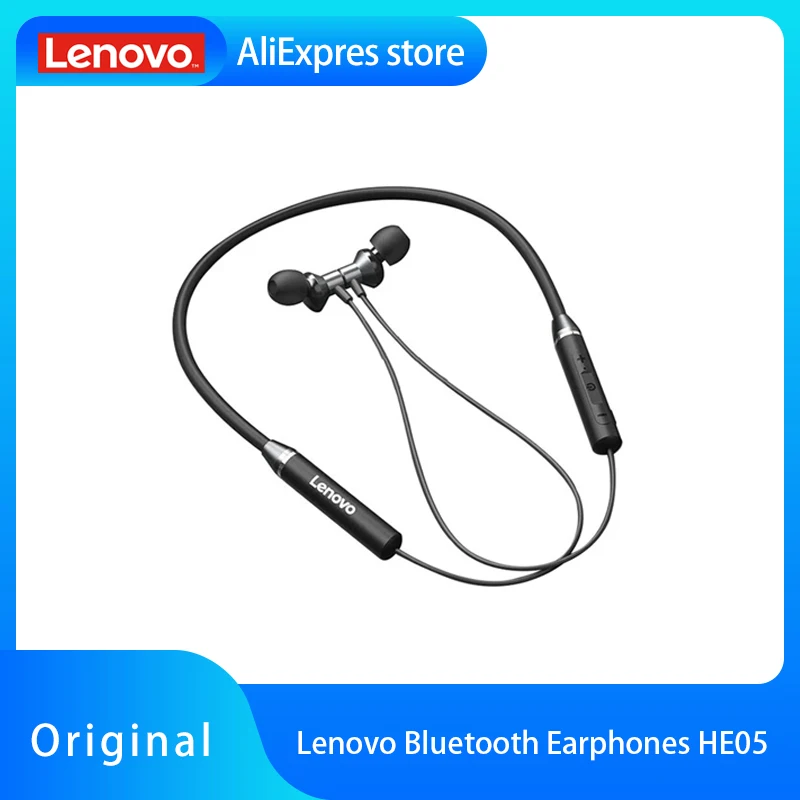 

Lenovo HE05 Bluetooth 5.0 Earphone Wireless In-ear Earbuds Magnetic Neckband Headset IPX5 Waterproof Sport With Noise Cancelling