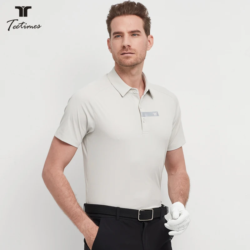 

Teetimes Golf Short Sleeve T-shirt Men's Lapel Polo Shirt Summer Quick-drying Breathable Top High-end Clothing Men's Shirt