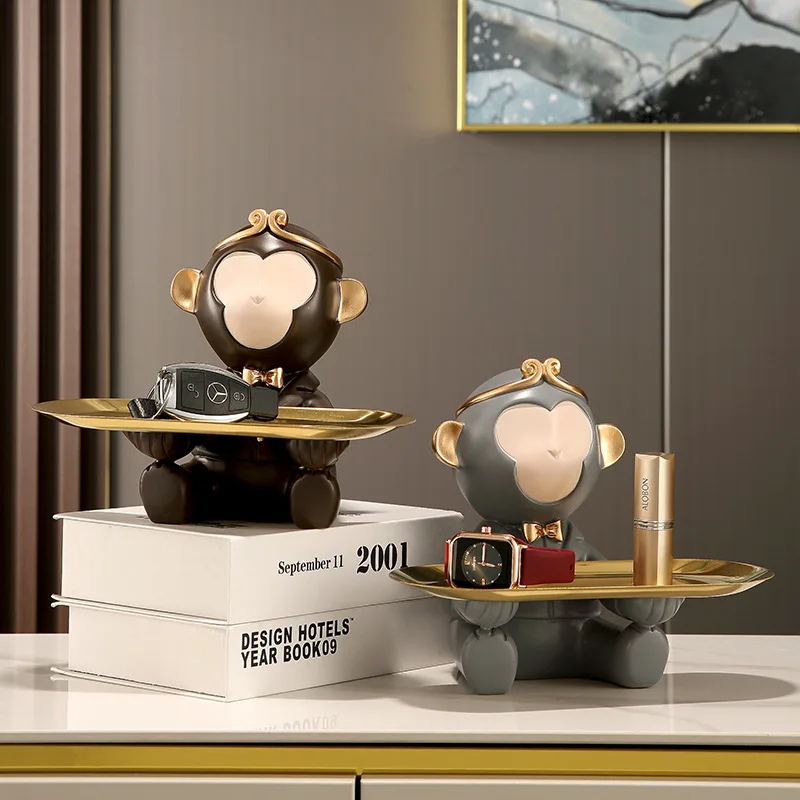 

Brandname Figurines & Miniatures Monkey Key Tray for Entryway and Shoe Cabinet Candy-themed Decorative Home Accent Tray