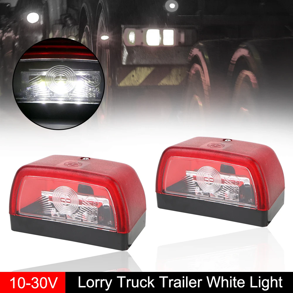 

2Pcs Trailer Truck Caravan Taillight White 3LED Taillight For Trailer Truck UTV Tag Lights E9 License Plate Light